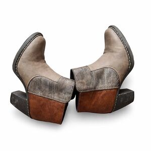 RIEKER Leather Ankle Boots – Size 37 – Block Heel Comfort Boots